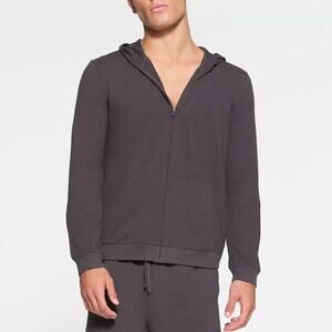 NWT SKIMS Jersey Lounge Zip Up Hoodie Color Mud Athleisure Loungewear Size 2x
